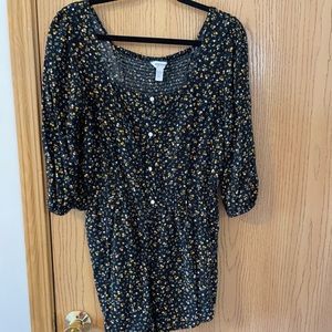 floral romper with pockets